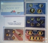 US Mint Proof Set 2009s, 4 case, 18 coin set