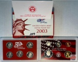 Silver - 2003s US Mint Silver Proof Set, 10 coins (7-90% silver)
