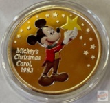 Silver - 2003 Mickey Mouse Silver Proof Medallion Colorized, 1983 Mickey's Christmas Carol
