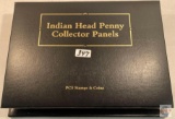 Indian Head Penny Collector Panels - 15 panels of 2 coins/2 stamps