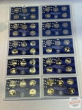 10 US Mint 50 State Quarters Proof Sets, 10 hard plastic mint issues slabs w/5 quarters, All 50 stat