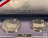 Silver - 1991s Silver Proof Dollar & Clad Proof Half-Dollar, Mount Rushmore Anniversary