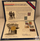 1988 Summer Olympic Games First Day Cover and Silver Dollar Coin Folio