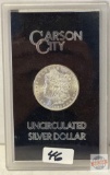 Silver Dollar - Carson City 1880cc Uncirculated Morgan in case and box.