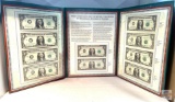 The Complete Set of 20th Century $1 Federal Reserve Notes (10) with historical significance in folio