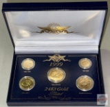 1999 US 24k Gold Plated 5 Coin Set in Presentation box