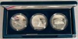 Silver - 1994p 3 coins Silver Proof Dollars, US Veterans Commemorative Silver Dollars