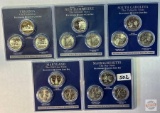 Statehood Quarters, 5 - 3 quarter coin sets - 2000 Uncirculated and Proof issued from 3 mints