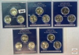 Statehood Quarters, 5 - 3 quarter coin sets - 2002 Uncirculated and Proof issued from 3 mints