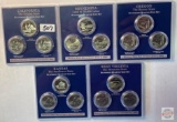 Statehood Quarters, 5 - 3 quarter coin sets - 2005 Uncirculated and Proof issued from 3 mints
