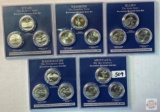 Statehood Quarters, 5 - 3 quarter coin sets - 2007 Uncirculated and Proof issued from 3 mints