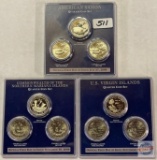 Statehood Quarters/Territories, 3 - 3 quarter coin set - 2009 Uncirculated and Proof issued from 3 m
