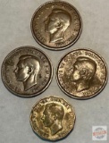 Foreign Coinage - 4 Georgivs VI - 1943 Three Pence, 1938 & 2-1944 1/2 penny