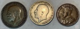 Foreign Coins - Georgivs V - 1918 One Penny, 1920 One Florin, 1927 One Penny Canada