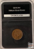 1906 Indian Head Penny Genuine Uncirculated in hard plastic slab by PCS
