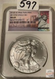Silver Dollar - 2017w MS 69 American Eagle Silver Dollar in protective slab
