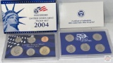 US Mint Proof Set 2004s, 2 case, 11 coin set in hard plastic protective