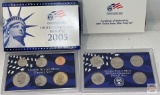 US Mint Proof Set 2005s, 2 case, 11 coin set in hard plastic protective