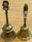 Bells - 2 brass bells, 1 very heavy w/monkey 7.25