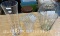 3 Large Clear glass vases - 15.25