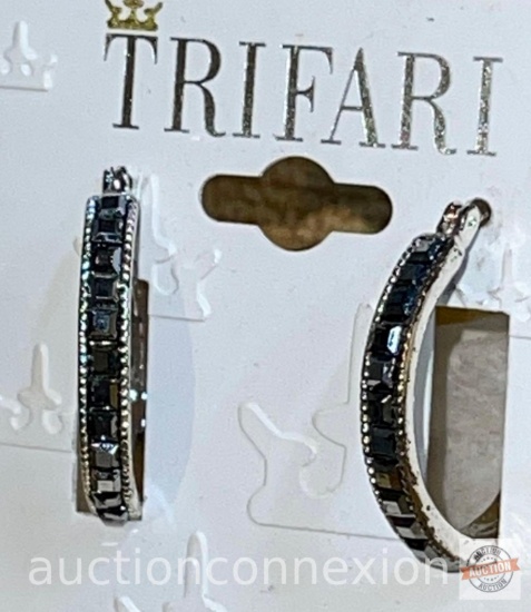 Jewelry - Trifari earrings, pierced hoops