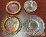 3 Vintage iridescent dish ware - Thumbprint plate 8