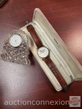 Wrist watch & clock - Crystal Dairy Advertising wrist watch w/leather band & Leaded crystal quartz