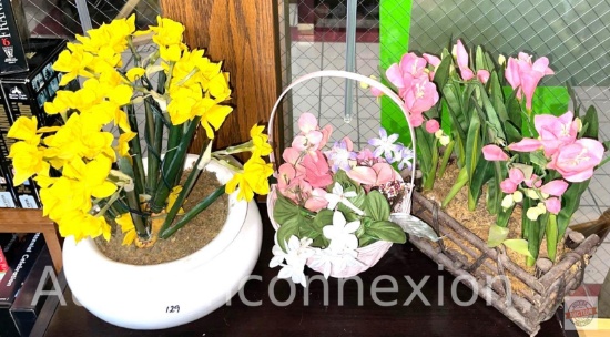 Decor - 3 Artificial Flower arrangements