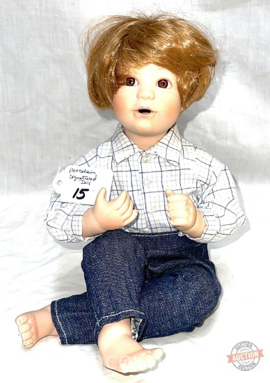 Doll - Porcelain Collector Doll, Danbury Mint, 9" sitting