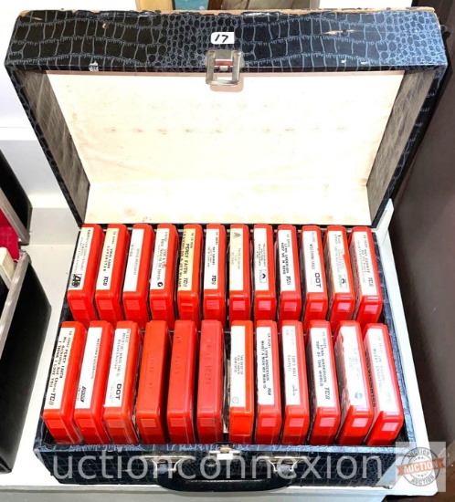 Music - Vintage 8-track tapes and carry case, 24 ct.