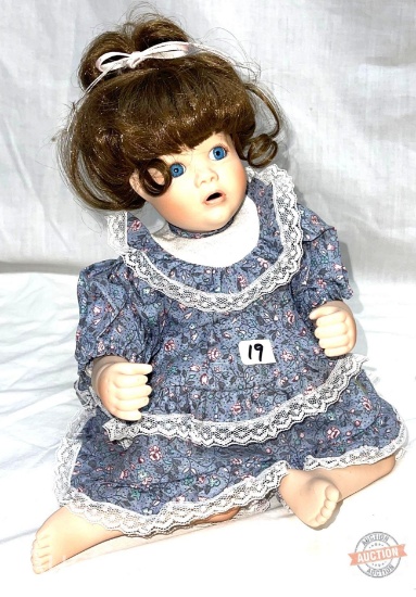 Doll - Porcelain Collector Doll, Danbury Mint, by Elaine Campbell, 9" sitting