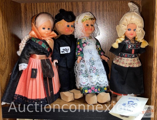 Dolls - 4 International dolls, 7"h