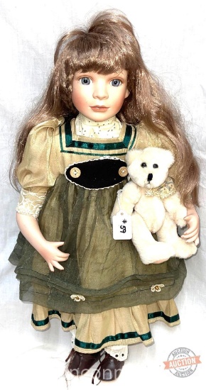 Doll - Porcelain Collector Doll, 21"h