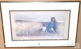 Artwork - Woman with dog/cat in field