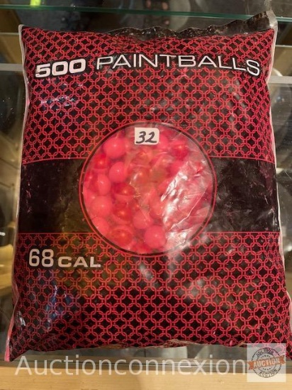 Spyder 500ct 68 Caliber Paintballs with pink fill and Ruby red shell.