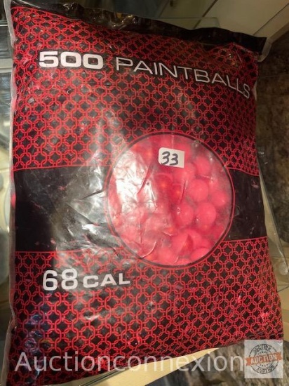 Spyder 500ct 68 Caliber Paintballs with pink fill and Ruby red shell.