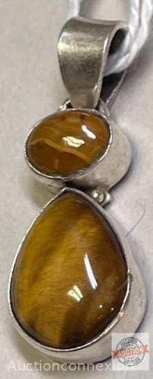 Jewelry - Silver .925 Pendant with teardrop tigers eye stone