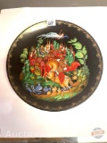 Collector plate - 1988 Russian Legends series, Folk tales, Hand painted black porcelain