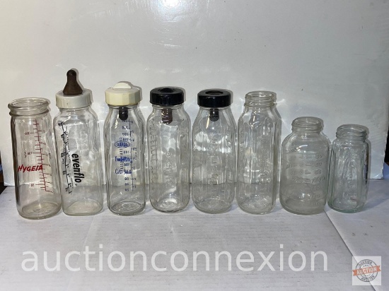 Vintage glass baby bottles