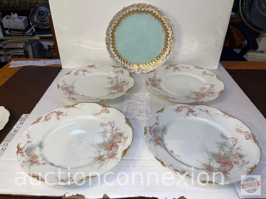 Vintage china, 5 pcs. 4 H & C Havilland Limoges platters