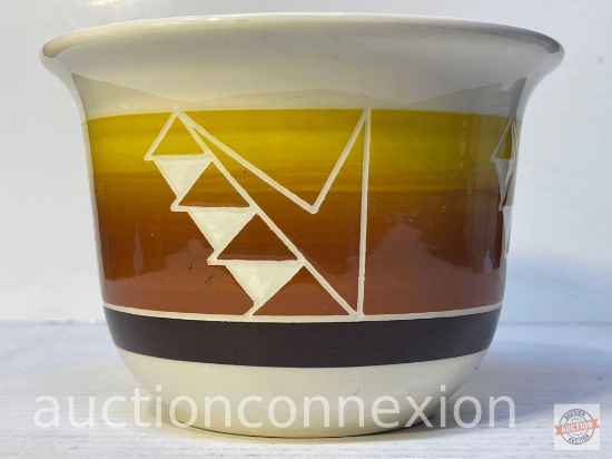 Pottery - Indian pottery planter, signed Red Feather