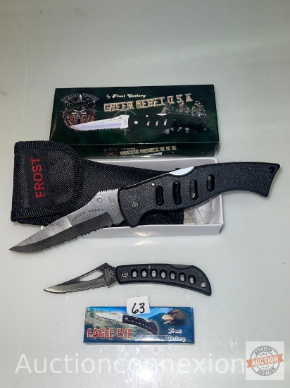 Knives - 2 Frost Cutlery, Green Beret II USA and Eagle Eye