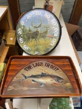 Decor - 2, Trout Tray and Deer outdoor thermometer