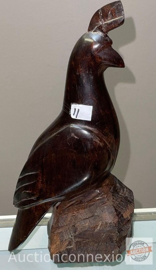 Wood animal carving, Quail, as is