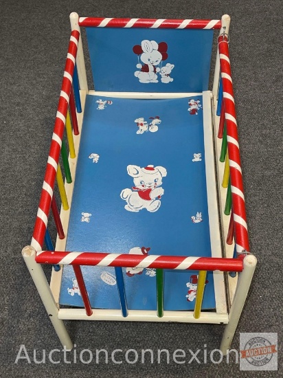 Vintage doll crib, American Teach N' Fun Toys