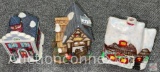 3 ceramic Christmas village houses