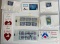 Stamps - 6 packages - Total of approximately $28+ plus 3 pins, Commemorative and Definitive stamps