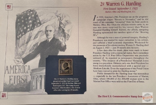 Stamps - The First Commemorative Stamp Issues, 2-cent Warren G. Harding stamp