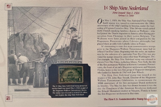 Stamps - The First Commemorative Stamp Issues, 1-cent Ship Nieu Nederland stamp