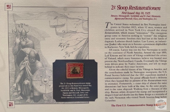 Stamps - The First Commemorative Stamp Issues, 2-cent Sloop Restaurationen stamp